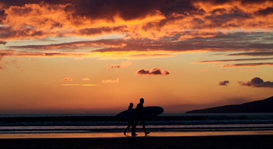 Surfer sunset